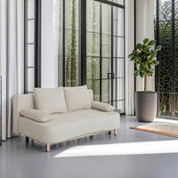 SCHLAFSOFA  mit Webstoff Beige  - Beige/Buchefarben, Design, Holz/Kunststoff (193/86/85cm) - P & B