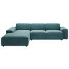 ECKSOFA in Cord Petrol  - Petrol/Schwarz, Design, Kunststoff/Textil (189/300cm) - Pure Home Lifestyle