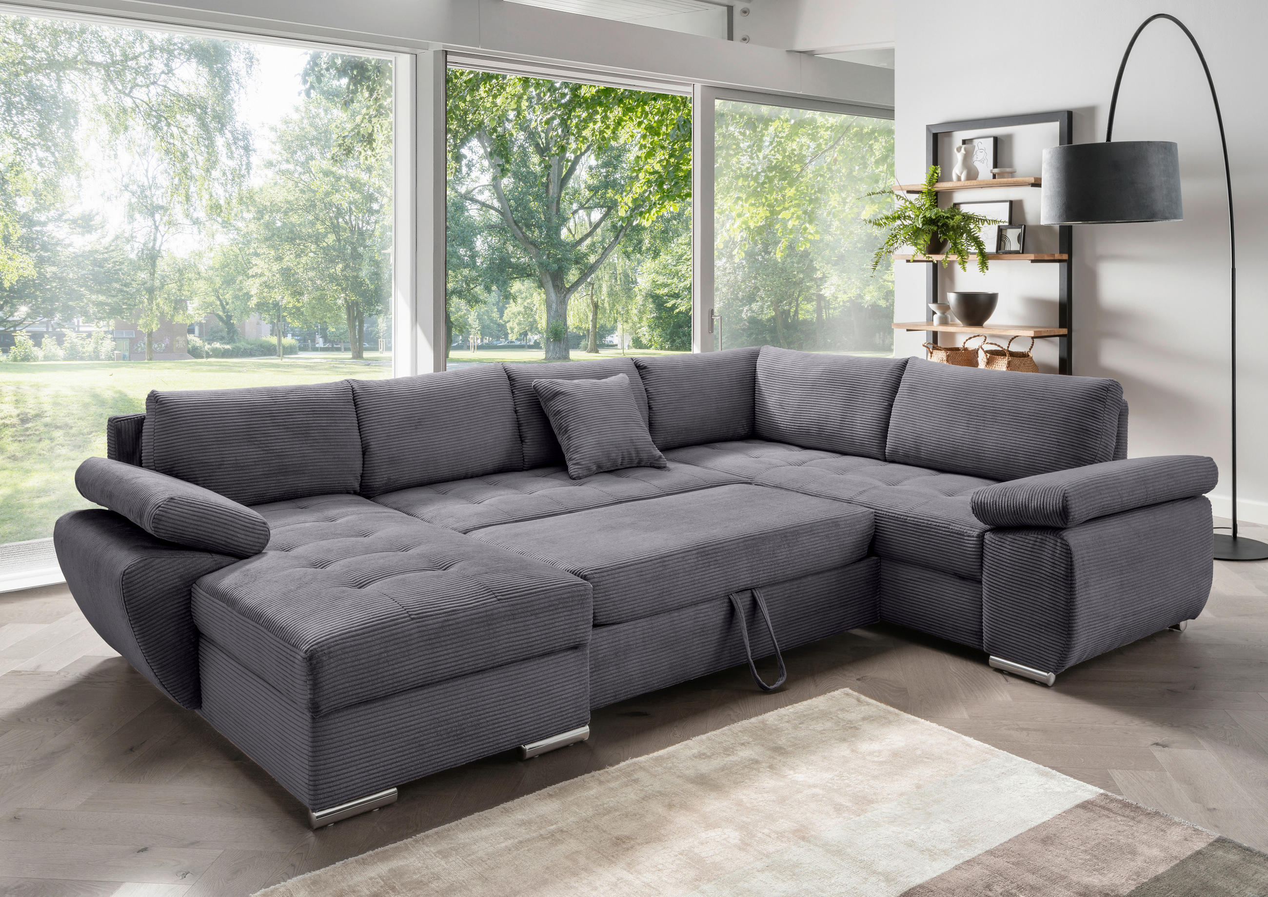 Livetastic SEDACÍ SOUPRAVA, textil, šedá