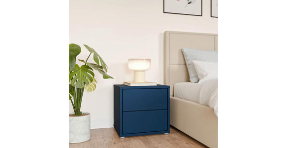 NACHTSCHRANK 50/48/42 cm  - Silberfarben/Dunkelblau, Trend, Holzwerkstoff/Kunststoff (50/48/42cm) - Carryhome