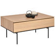 COUCHTISCH - Eichefarben/Schwarz, Basics, Holzwerkstoff/Metall (100/68/49cm) - Hom`in