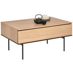 COUCHTISCH - Eichefarben/Schwarz, Basics, Holzwerkstoff/Metall (100/68/49cm) - Hom`in
