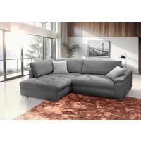 ECKSOFA in Struktur, Chenille Grau  - Silberfarben/Hellgrau, Design, Textil/Metall (178/268cm) - Livetastic
