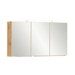 SPIEGELSCHRANK 120/64/20 cm  - Eiche Wotan/Alufarben, Natur, Glas/Holzwerkstoff (120/64/20cm) - Xora
