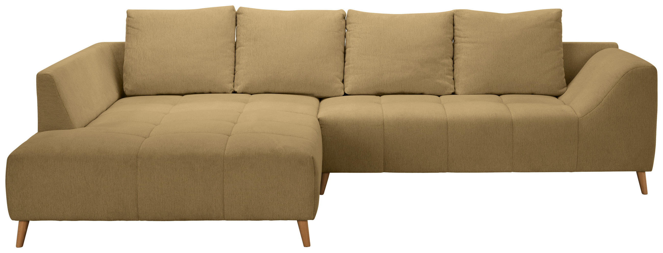 ECKSOFA Honig Flachgewebe  - Buchefarben/Honig, KONVENTIONELL, Holz/Textil (202/306cm) - Carryhome