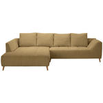 ECKSOFA in Flachgewebe Honig  202/306 cm  - Buchefarben/Honig, KONVENTIONELL, Holz/Textil (202/306cm) - Carryhome