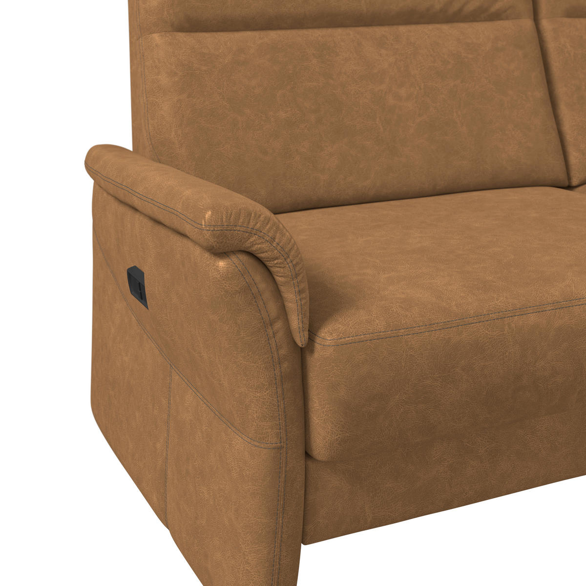 3,5-SITZER - Senfgelb/Schwarz, Konventionell, Kunststoff/Textil (205/98/91cm) - Elegando