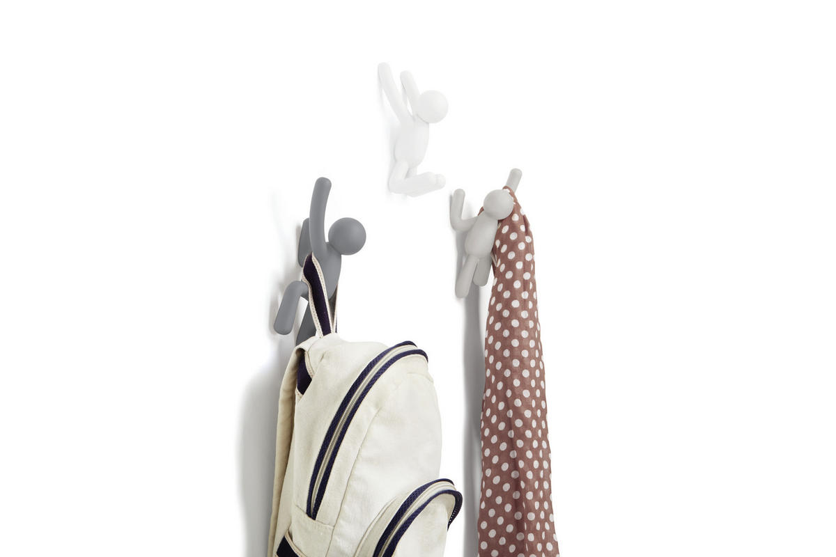 ZIDNA KUKA  siva, bijela, svijetlo siva  plastika   - bijela/siva, Basics, plastika (18/8/19cm) - Umbra