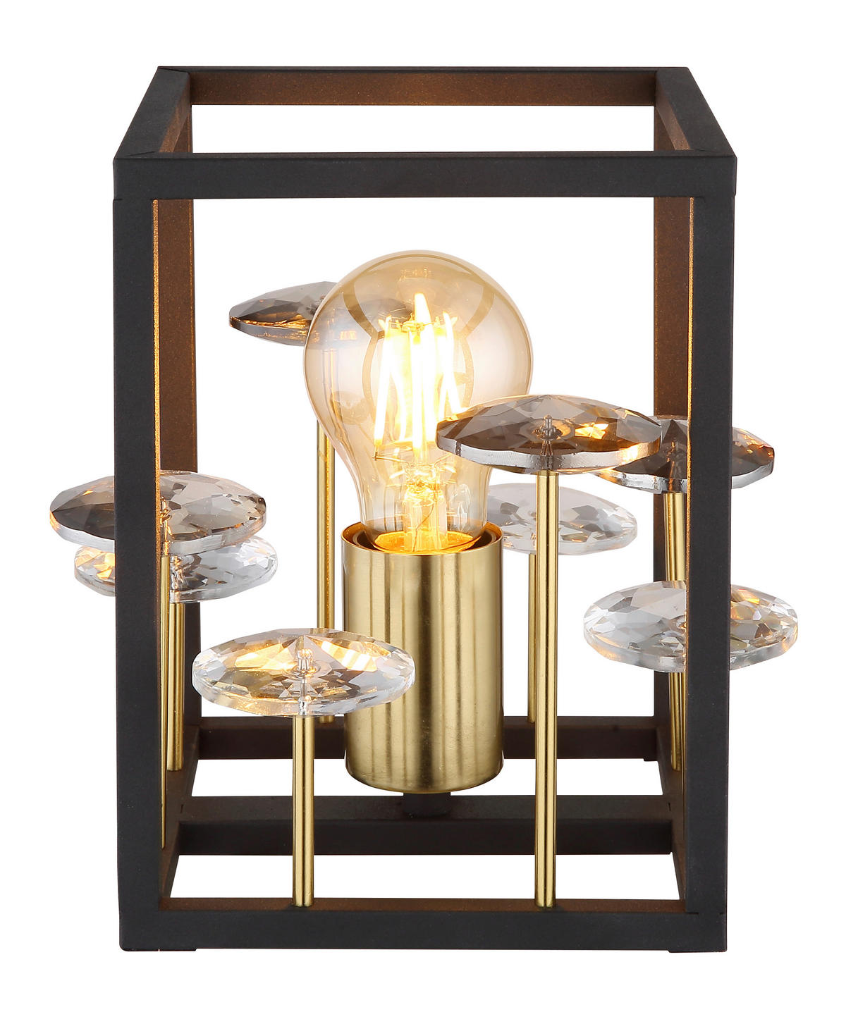 STOLNÍ LAMPA, E27, 15/15/20 cm - šedá/černá, Basics, kov/plast (15/15/20cm) - Globo