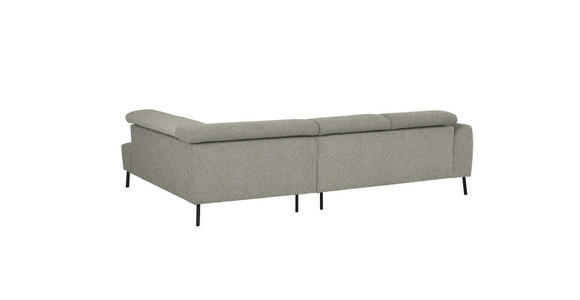 ECKSOFA in Struktur Greige  280/205 cm  - Greige/Schwarz, Design, Textil/Metall (280/205cm) - Xora