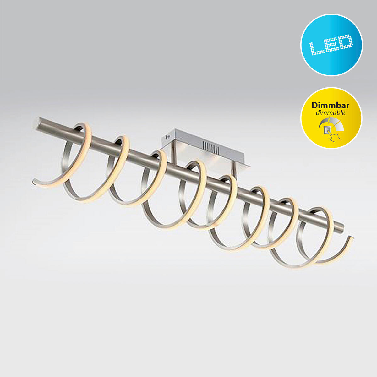 LED-DECKENLEUCHTE Belleza 100 cm  cm   - Nickelfarben, Design, Metall (100 cm cm) - Näve