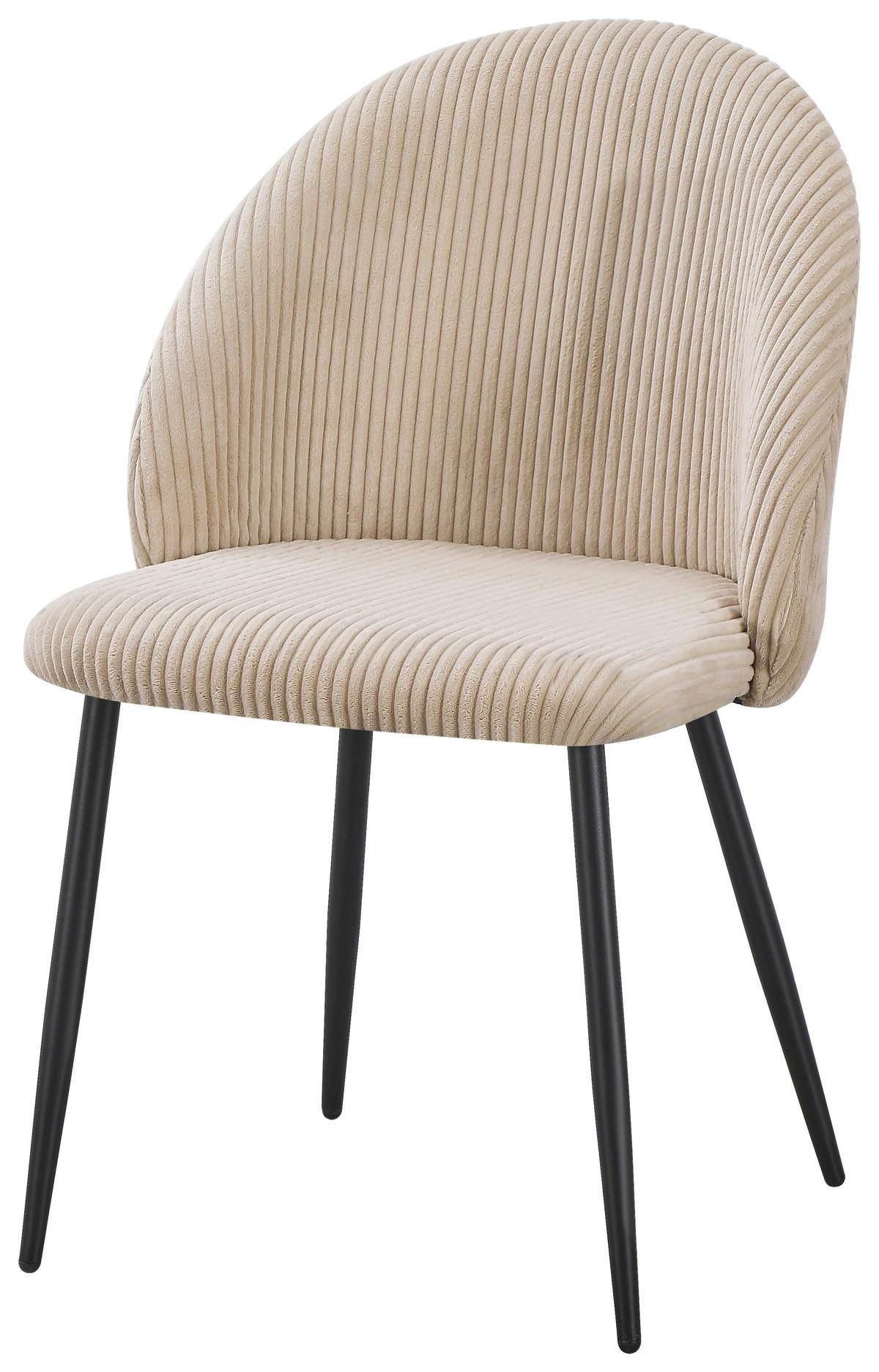 STUHL  in Eisen Cord Metall, Textil  - Beige/Schwarz, Basics, Textil/Metall (52/82/58cm) - Livetastic