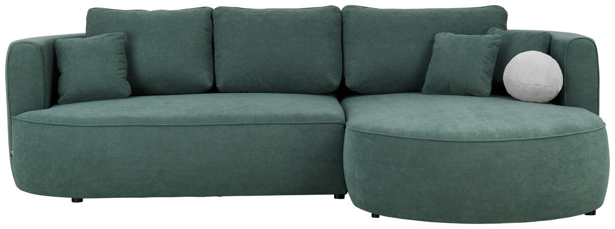 ECKSOFA in Webstoff Grün  - Schwarz/Grün, Modern, Kunststoff/Textil (284/183cm) - Welnova