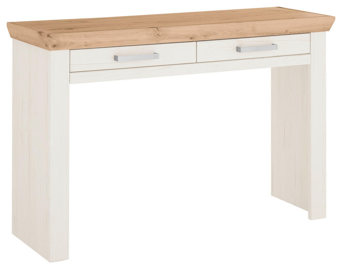 KONSOLENTISCH Weiß, Eiche Artisan  - Weiß/Eiche Artisan, Design, Holzwerkstoff/Metall (123/40/80cm) - SetOne by Musterring
