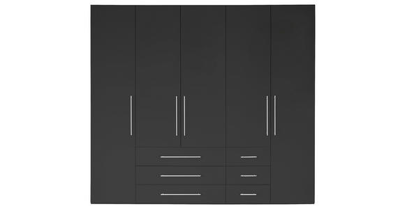 DREHTÜRENSCHRANK in Anthrazit, Anthrazit Hochglanz - Anthrazit/Anthrazit Hochglanz, KONVENTIONELL, Holzwerkstoff/Metall (244/218,6/59,4cm) - Xora