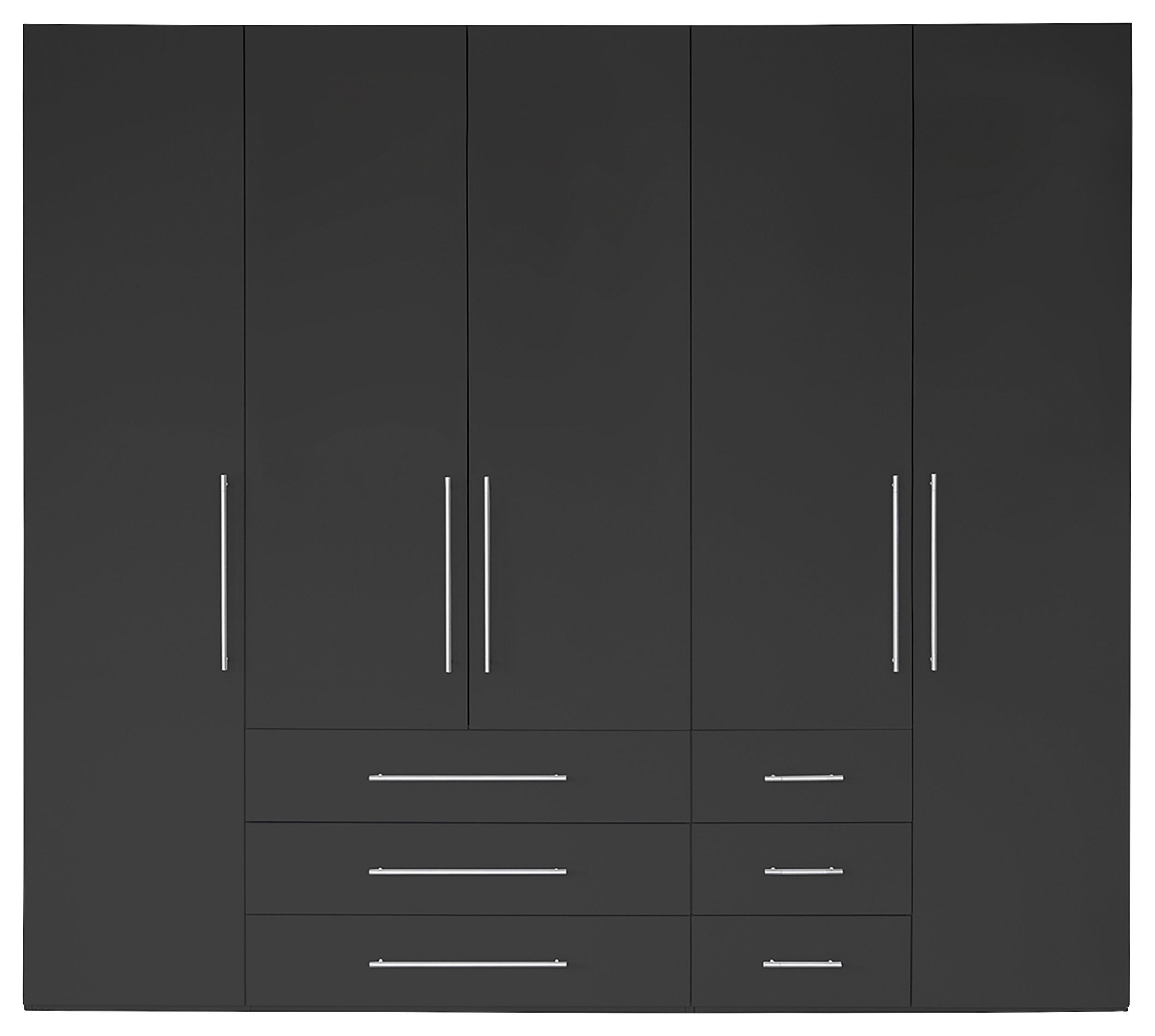 DREHTÜRENSCHRANK  in Anthrazit, Anthrazit Hochglanz  - Anthrazit/Anthrazit Hochglanz, KONVENTIONELL, Holzwerkstoff/Metall (244/218,6/59,4cm) - Xora