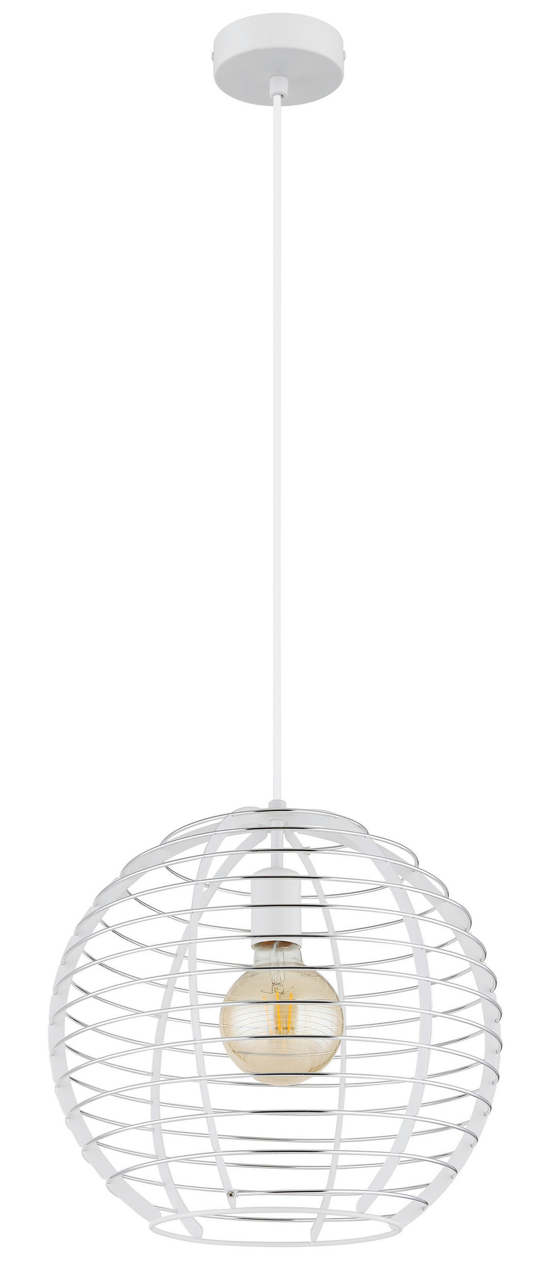 HÄNGELEUCHTE 35/120 cm  - Chromfarben/Weiß, Basics, Kunststoff/Metall (35/120cm) - Globo