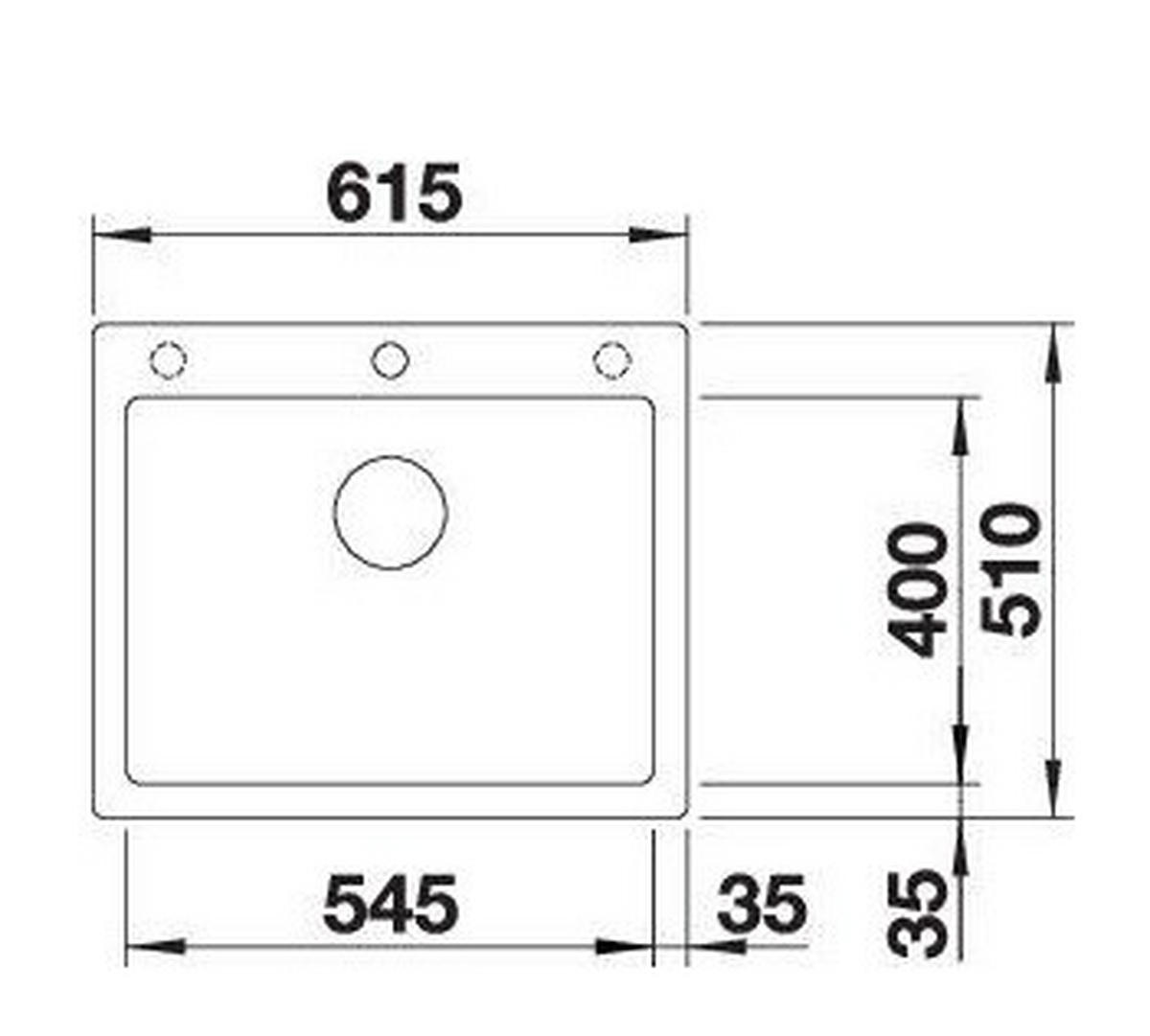 SPÜLE 523690  - Weiß, Design, Stein (61,5/23,2/51cm) - Blanco