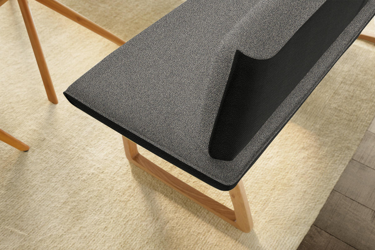 ECKBANK in Textil Anthrazit, Grau  - Eichefarben/Anthrazit, Design, Holz/Textil (162/237cm) - Koinor