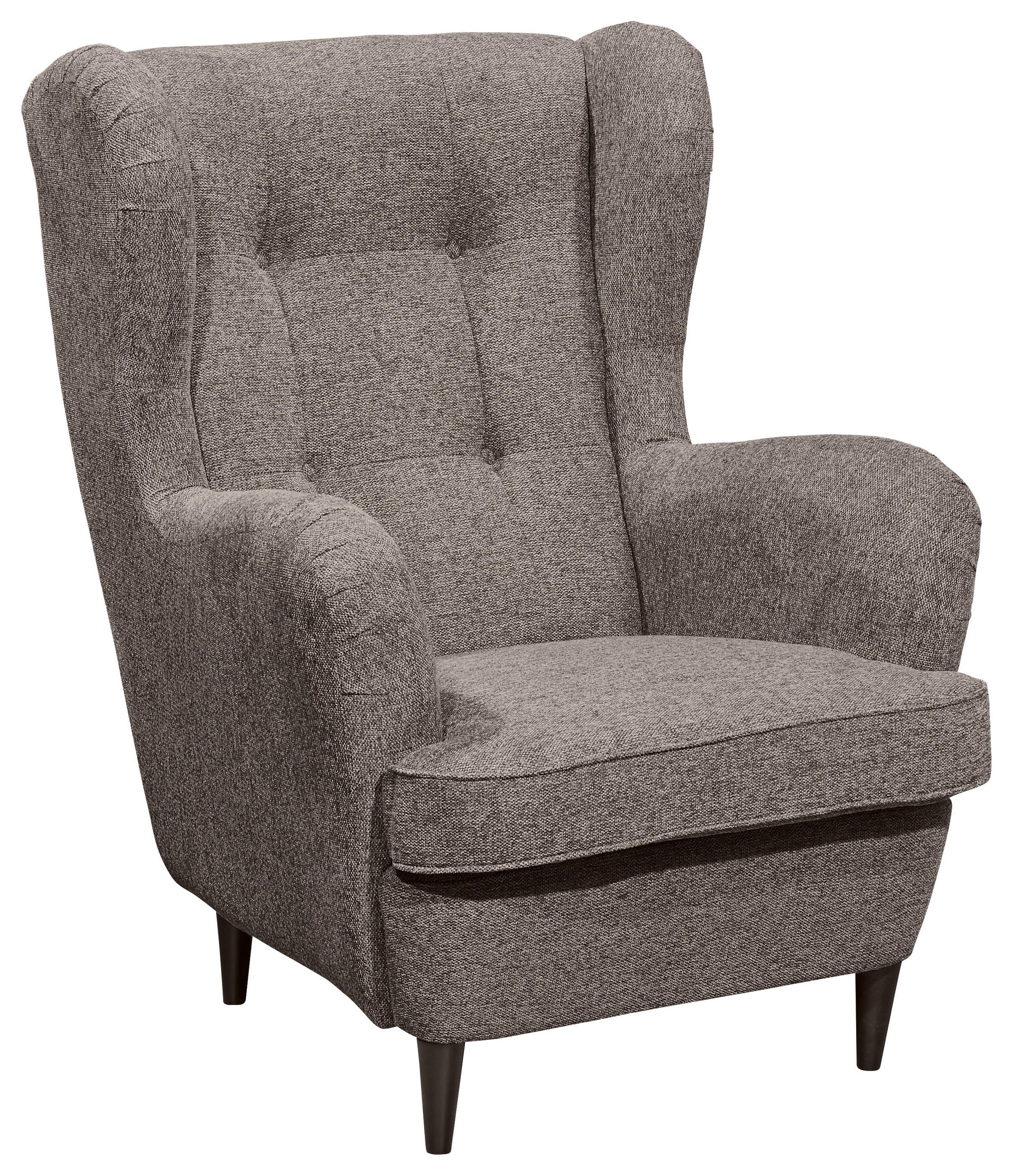 ÖRONLAPPSFÅTÖLJ i vävt tyg brun  - brun/svart, Basics, trämaterial/textil (78/102/98cm) - MID.YOU
