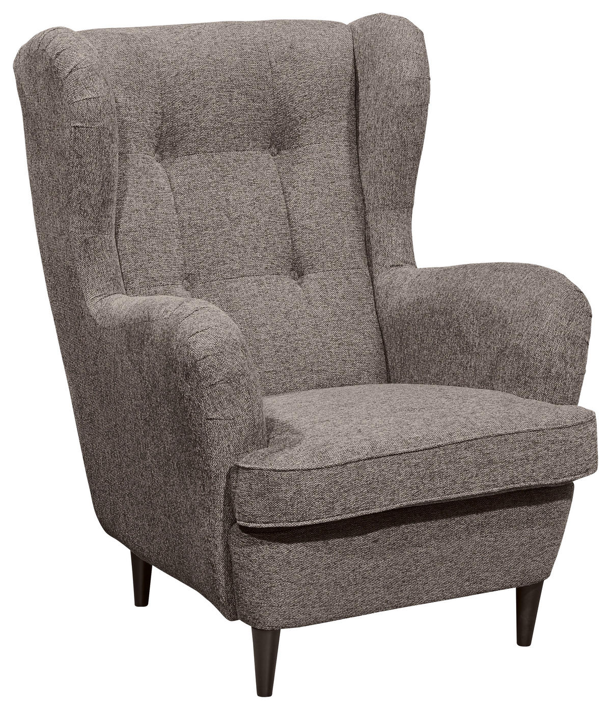 OHRENSESSEL in Webstoff Braun  - Schwarz/Braun, Basics, Holzwerkstoff/Textil (78/102/98cm) - MID.YOU