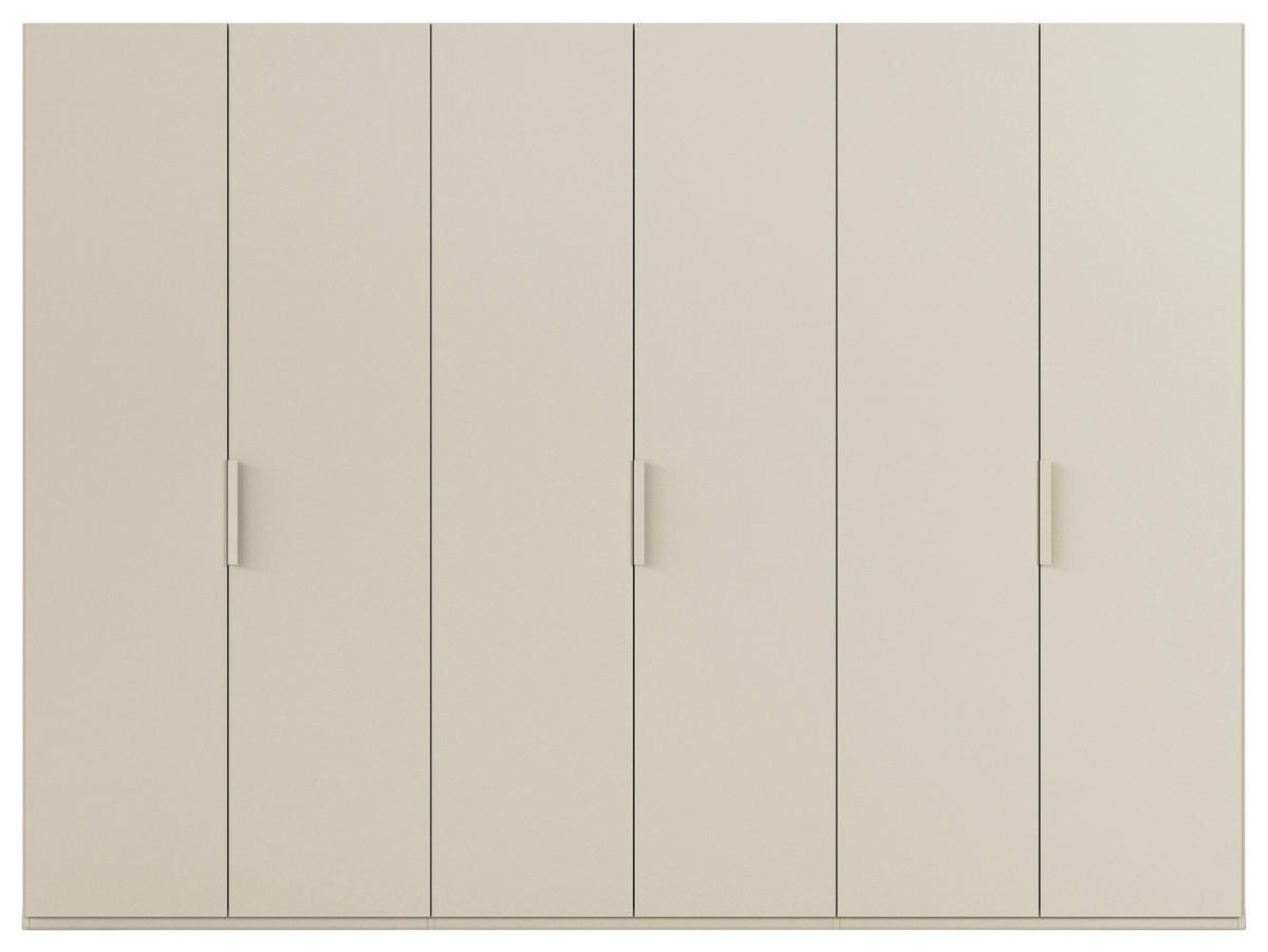 DREHTÜRENSCHRANK 301/235/61 cm,  in Champagner, 6-türig  - Champagner, Basics, Holzwerkstoff/Metall (301/235/61cm) - Novel