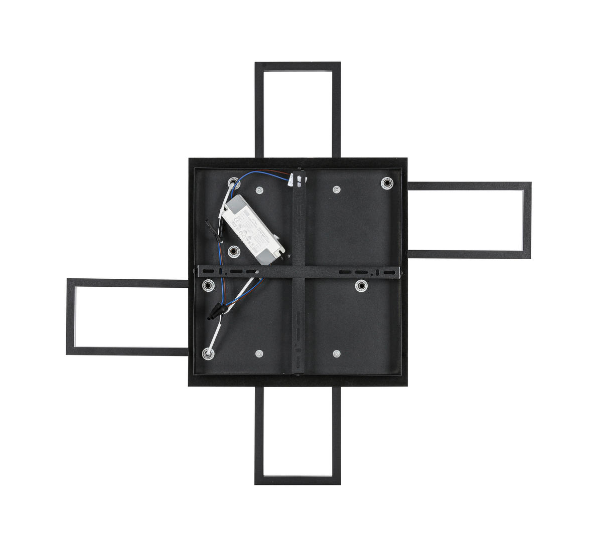 LED-DECKENLEUCHTE 33 W    73,5/66,5/7,5 cm  - Eichefarben/Schwarz, Natur, Holzwerkstoff/Kunststoff (73,5/66,5/7,5cm) - Novel