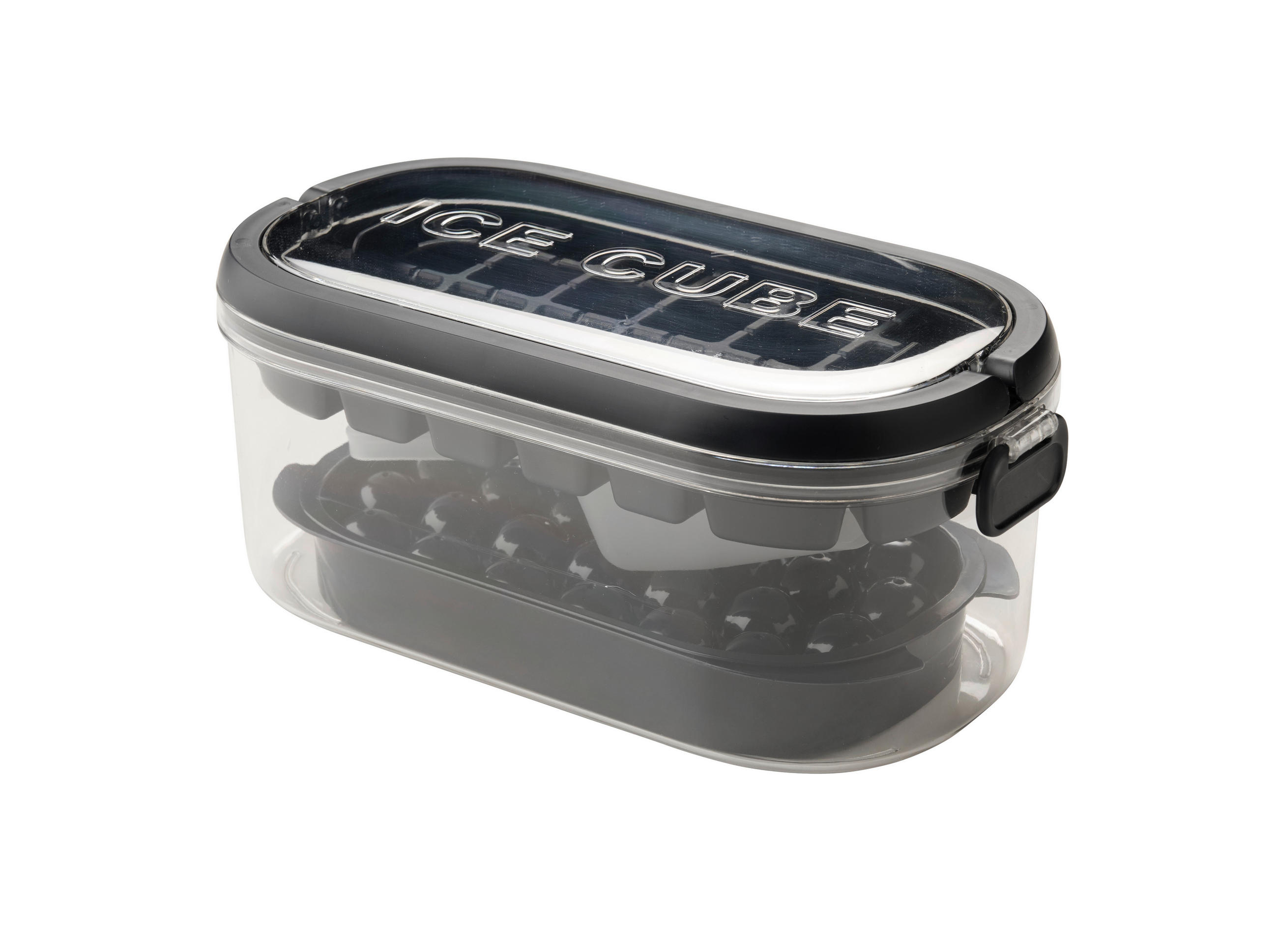 EISWÜRFELFORM - Transparent/Schwarz, Basics, Kunststoff (22,7/12/9,6cm) - Homeware Profession.