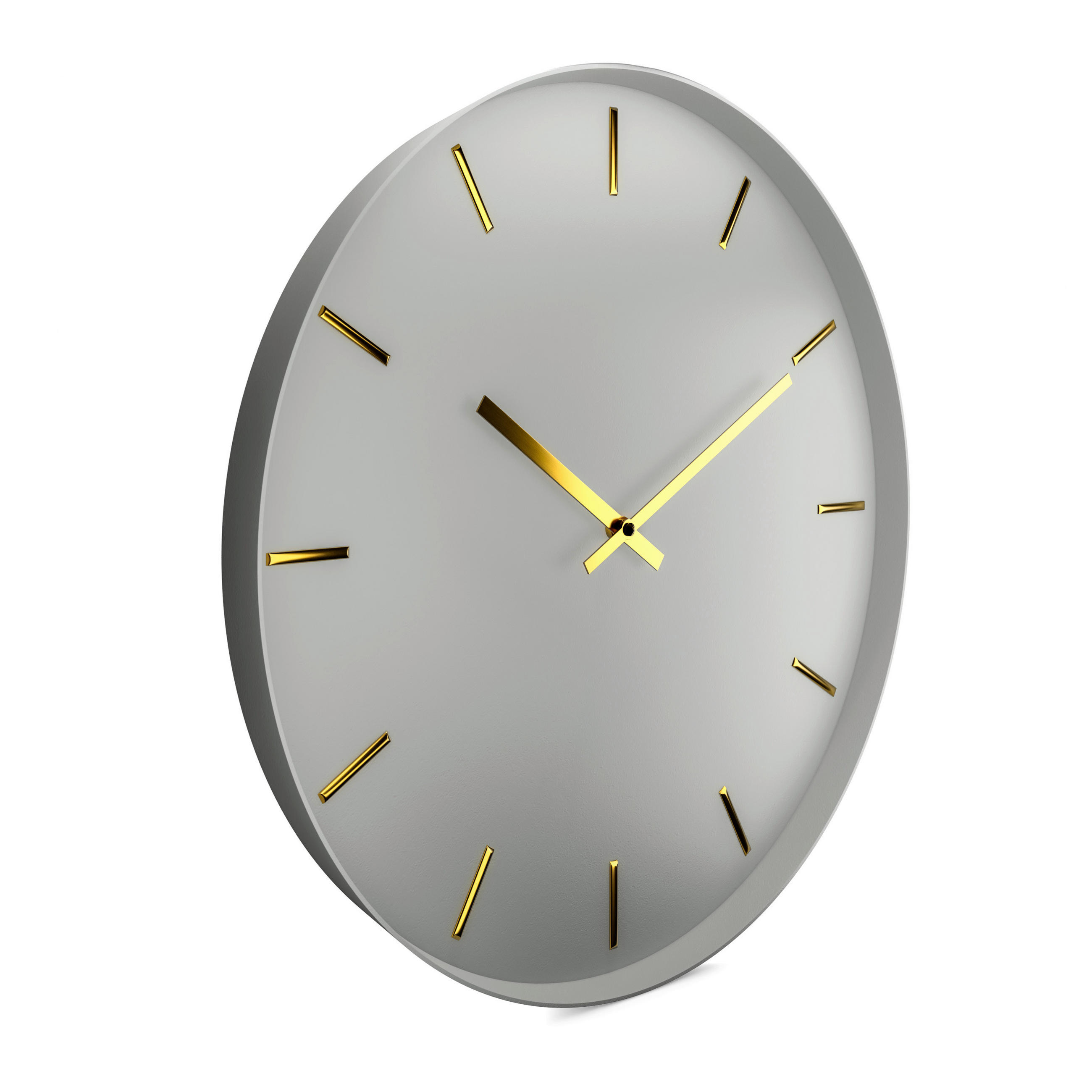 WANDUHR  Grau, Goldfarben 40 cm  - Goldfarben/Grau, Basics, Metall (40cm)