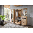 GARDEROBE  in 240/205/39 cm  - Wildeiche/Schwarz, Basics, Glas/Holz (240/205/39cm) - Linea Natura