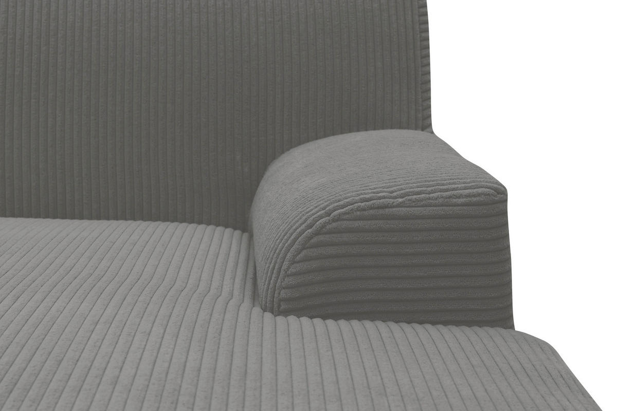 ECKSCHLAFSOFA  CAPRI 2 Grau Cord  - Schwarz/Grau, Basics, Kunststoff/Textil (241/146cm) - MID.YOU