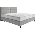 BOXSPRINGBETT 180/220 cm  in Hellgrau  - Hellgrau/Schwarz, KONVENTIONELL, Textil/Metall (180/220cm) - Esposa