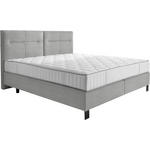 BOXSPRINGBETT 160/220 cm  in Hellgrau  - Hellgrau/Schwarz, KONVENTIONELL, Textil/Metall (160/220cm) - Esposa