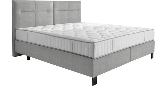 BOXSPRINGBETT 180/220 cm in Hellgrau - Hellgrau/Schwarz, KONVENTIONELL, Textil/Metall (180/220cm) - Esposa