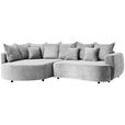 ECKSOFA  in Chenille Hellgrau  194/307 cm  - Hellgrau/Schwarz, Design, Kunststoff/Textil (194/307cm) - Carryhome