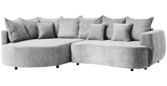 ECKSOFA  in Chenille Hellgrau  194/307 cm  - Hellgrau/Schwarz, Design, Kunststoff/Textil (194/307cm) - Carryhome