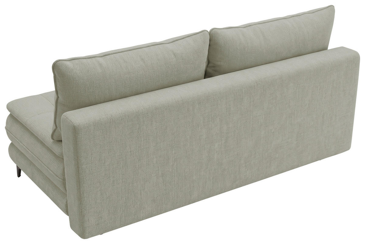 SCHLAFSOFA Chenille Hellgrau  inkl. Bettkasten, Schlaffunktion, Topper  - Hellgrau/Schwarz, Design, Textil/Metall (200/95/92cm) - Stylife