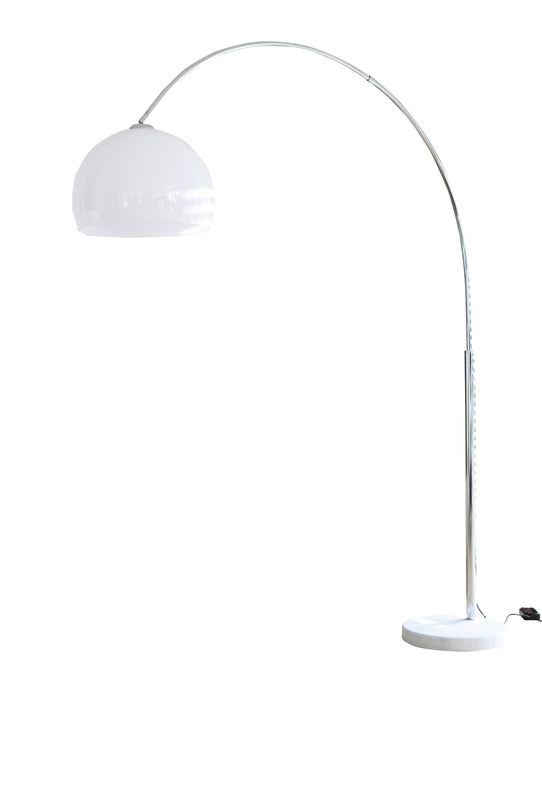 BOGENLEUCHTE  155/208/40 cm   - Silberfarben/Weiß, Design, Kunststoff/Stein (155/208/40cm) - P & B