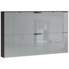 SCHUHSCHRANK Graphitfarben, Grau  - Schwarz/Graphitfarben, Design, Glas/Holzwerkstoff (140/85/19cm)