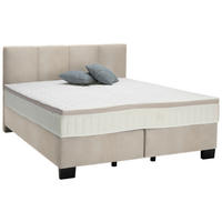 BOXSPRINGBETT 160/200 cm  in Taupe  - Taupe/Schwarz, Design, Kunststoff/Textil (160/200cm) - Hom`in
