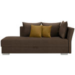 LIEGE  in Webstoff Dunkelbraun  - Chromfarben/Dunkelbraun, Design, Kunststoff/Textil (220/93/100cm) - Xora