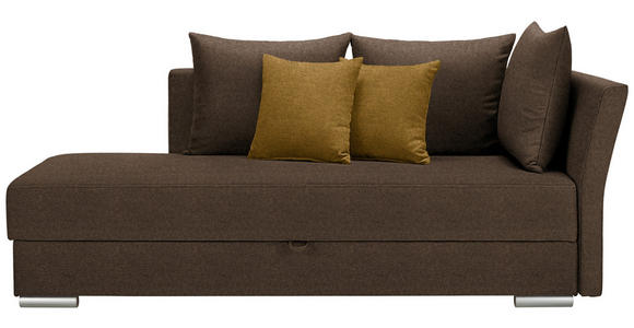 LIEGE  in Webstoff Dunkelbraun  - Chromfarben/Dunkelbraun, Design, Kunststoff/Textil (220/93/100cm) - Xora