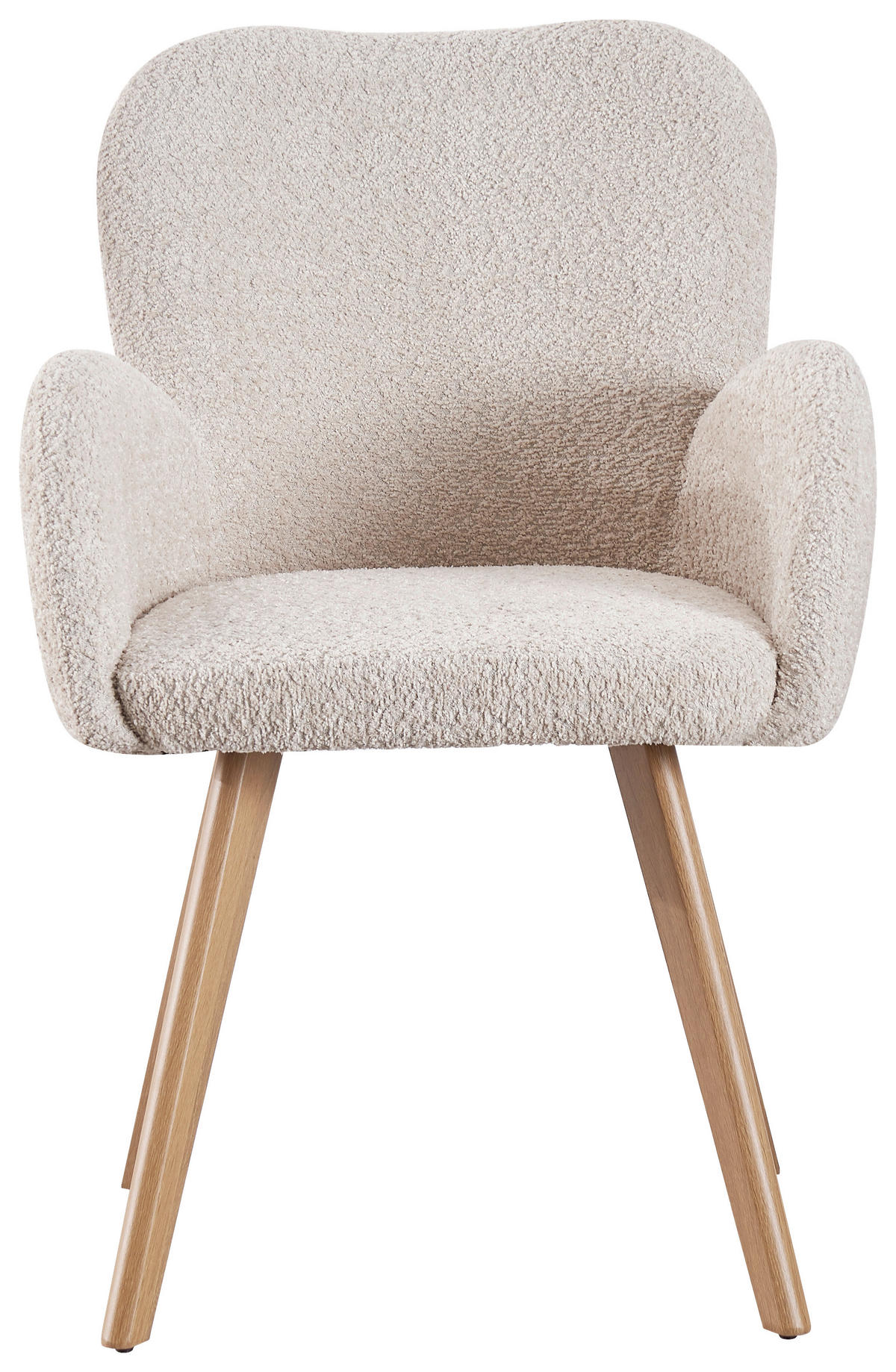 ARMLEHNSTUHL  in Eisen Teddystoff  - Eichefarben/Beige, MODERN, Holz/Textil (57/85/63cm) - MID.YOU