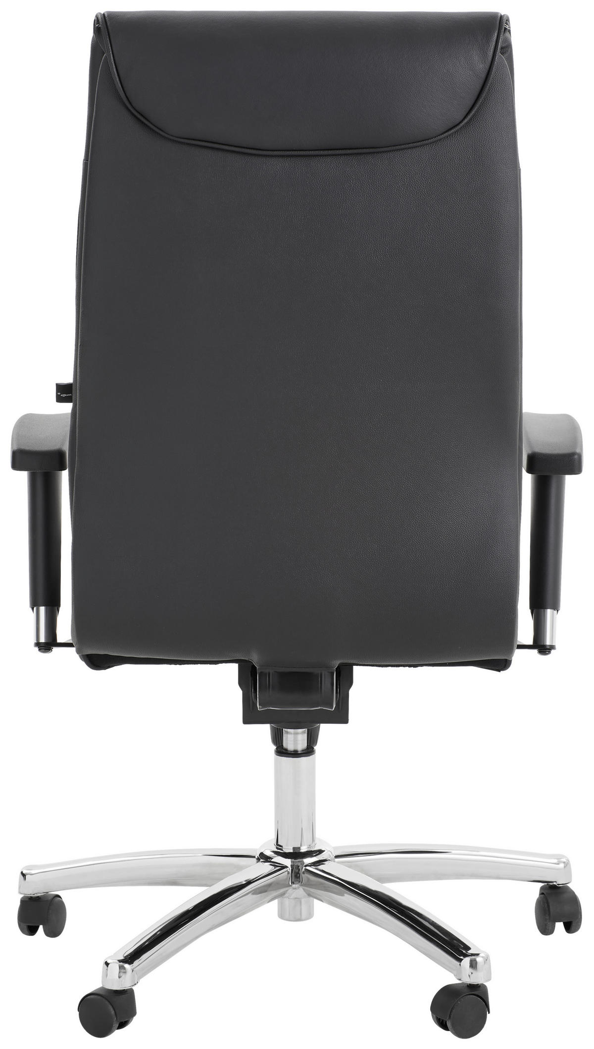 DREHSTUHL  in Schwarz  - Chromfarben/Schwarz, KONVENTIONELL, Leder/Kunststoff (52/110-120/48cm)