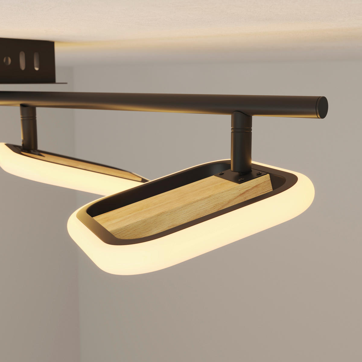 LED-STRAHLER Miriam 68/13,5/12 cm   - Eschefarben/Schwarz, Design, Holz/Kunststoff (68/13,5/12cm) - Novel