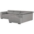 ECKSOFA Dunkelgrau Struktur  - Dunkelgrau/Schwarz, Design, Kunststoff/Textil (284/205cm) - Xora