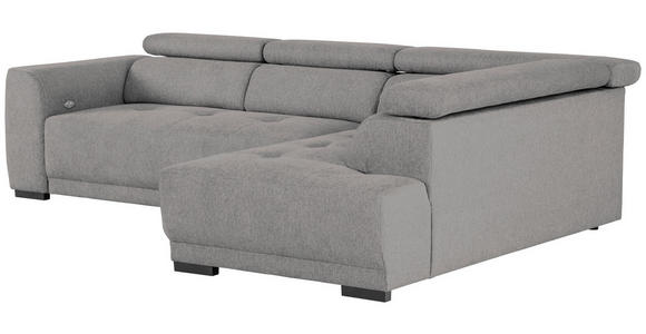 ECKSOFA Dunkelgrau Struktur - Dunkelgrau/Schwarz, Design, Kunststoff/Textil (284/205cm) - Xora