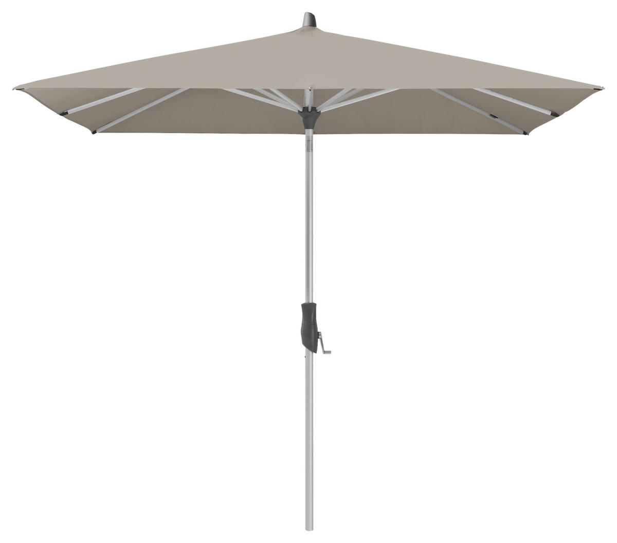 SONNENSCHIRM 240 cm  - Graubraun/Silberfarben, Basics, Textil/Metall (240/240cm) - Glatz