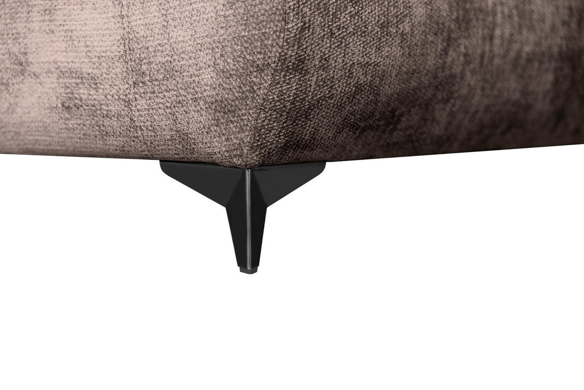 ECKSOFA BELARO Braun Chenille  - Schwarz/Braun, Design, Textil/Metall (246/177cm) - MID.YOU