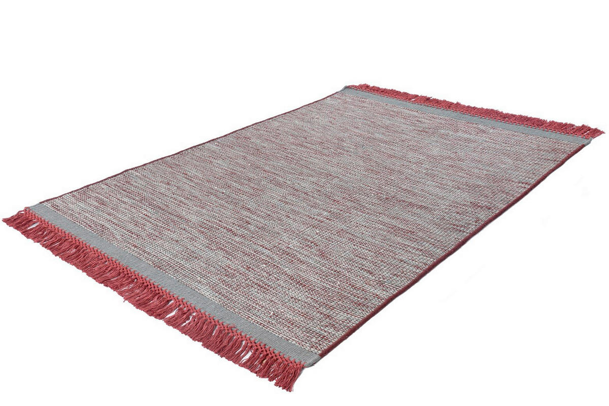 RAVNO TKANA PREPROGA      170/240 cm    taftano  siva, rdeča  - rdeča/siva, Basics, tekstil (170/240cm) - Kayoom